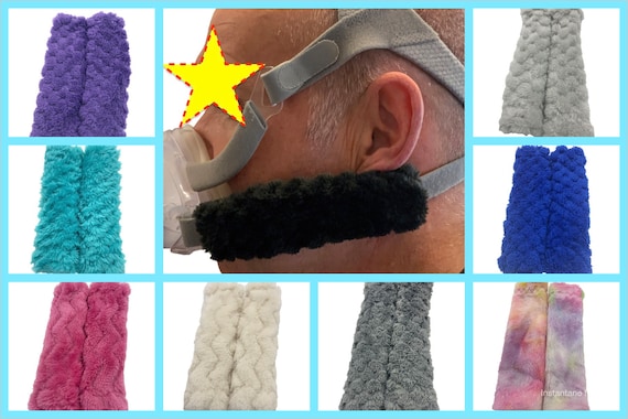 One Pair of Handmade Slide On comfort Cheek Strap Covers for CPAP BIPAP Ventilator Headgear Variety of Colours in Stock Antipil Polar Fleece