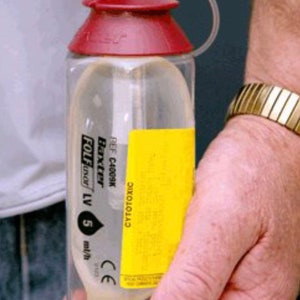 Hearts - Lined Cotton Chemo Pump Bag Approx 9"x 6" - 100ml EPIC Smart