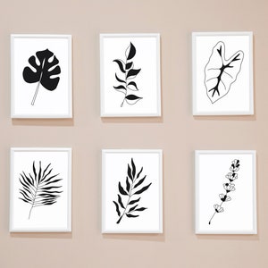Floral printable, botanical print, floral art, plant décor, line drawing, minimal leaf poster, alocasia, monstera