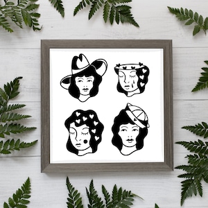 Traditional tattoo flash sheet, fine, wall art, downloadable print