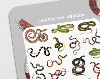 Charming Venom • Waterslide Nail Decal Set • Tropical Snakes Nail Art