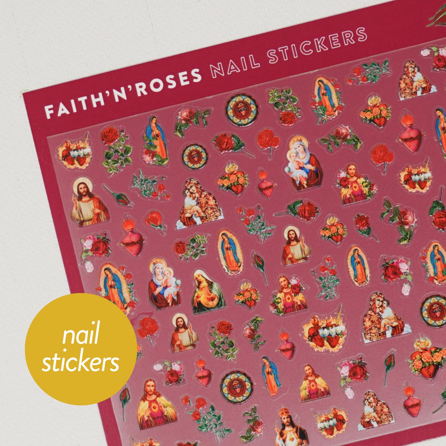 Faith&#39;n&#39;Roses • Nagelsticker • Virgen de Guadalupe & Christliche Heilige Nail Art