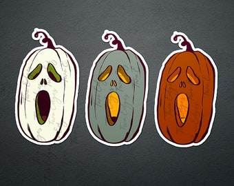 Ghostface Pumpkin Matte Decal Sticker- Ghostface pumpkin, Halloween party gift Pumpkin Sticker, Scream Inspired sticker, Fall Vibes, Horror