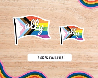 Pride Ally Flag LGBTQ+ Ally Sticker, Pride Month, Ally Sticker, Ally Flag, Rainbow Flag, Support, LGBTQ Sticker, Pride Flag