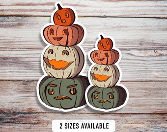 Pumpkin Stack Matte Decal Sticker- Halloween Sticker , Fall Sticker , cozy fall sticker, fall lover, autumn lover, fall vibes gift