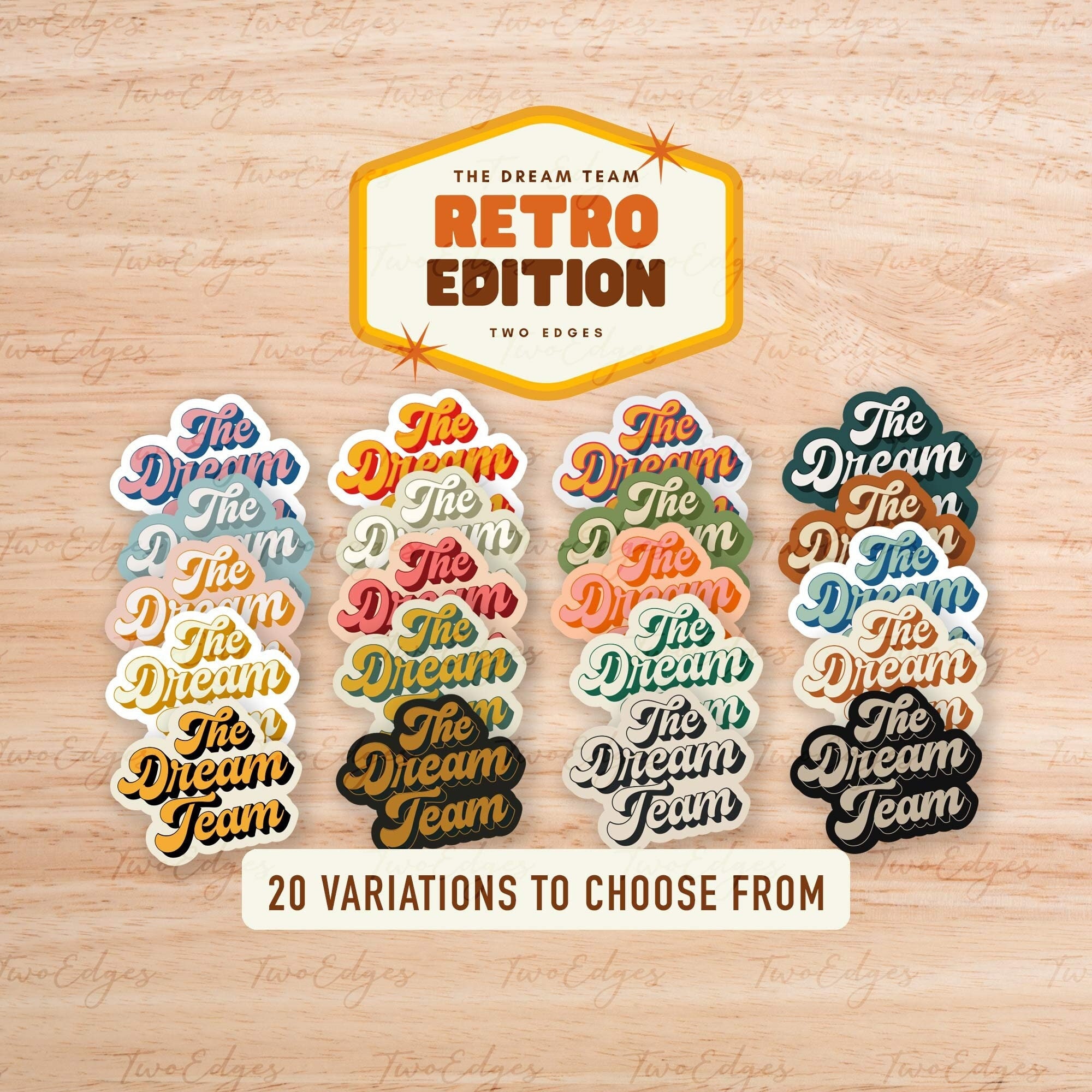 The Dream Team Matte Decal Sticker Pack Retro Edition - Gift for Team ...