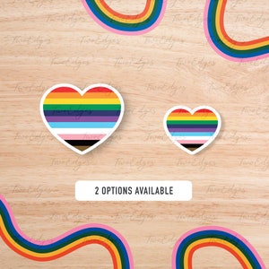 Rainbow Heart Pride Sticker: LGBTQ+ , Gift for them, Human Rights ,Ally, LGBTQ Sticker ,Gay Rights, Pride Sticker, Pride month, Ally Sticker