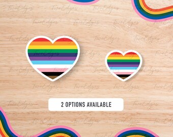 Rainbow Heart Pride Sticker: LGBTQ+ , Gift for them, Human Rights ,Ally, LGBTQ Sticker ,Gay Rights, Pride Sticker, Pride month, Ally Sticker