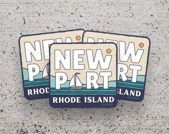 Newport Harbor Sticker - Rhode Island State Coastal Gift, Nautical Laptop sticker, Beach Art, Travel Sticker