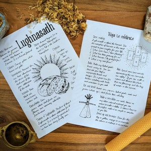 Lughnasadh/Lammas, Book of Shadows, Grimoire-pagina&#39;s