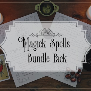 Magic Spells Pack - Witchcraft starter kit - Book of shadows pages - Printable - Spell book - Printable grimoire