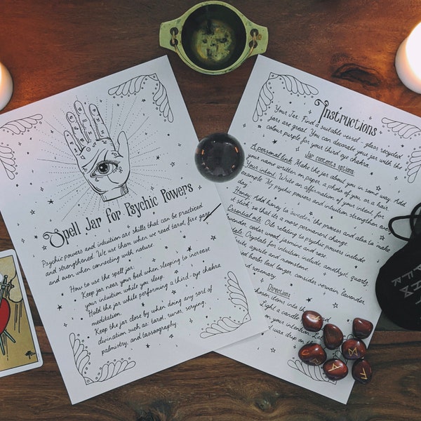 Witchcraft Spell for Psychic Powers - Digital grimoire - Book of shadows - Spell book - Magic spell