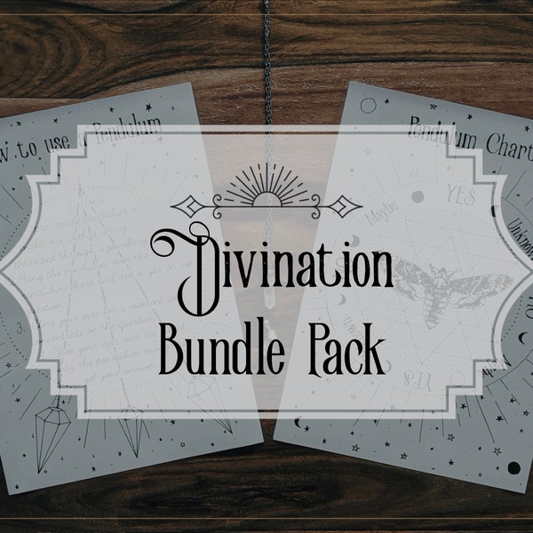 Book of Shadows - Divination Bundle Pack - Tarot, pendulum, runes, witchcraft tools