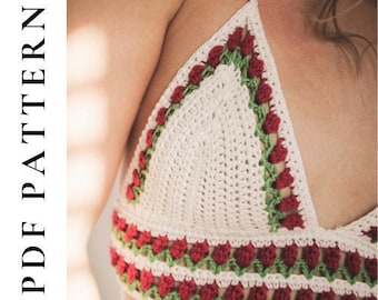 CROCHET PDF PATTERN - Tulip Crop Top (Instant Download)