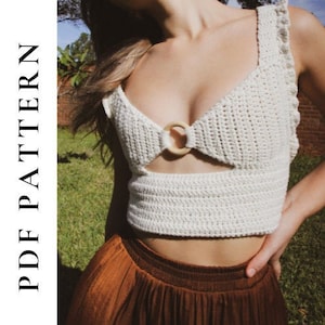 CROCHET PDF PATTERN - Romantic Ruffles Crop Top