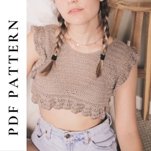 CROCHET PDF PATTERN - Bamboo Mini Crop Top (Instant Download)