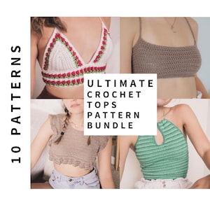 Ultimate Crochet Top Pattern Bundle | Crochet Crop Top Pattern, Crochet Vest, Crochet Pattern PDF