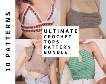 Ultimatives Häkeltop-Musterpaket | Häkel-Crop Top Muster, Häkelweste, Häkelanleitung PDF
