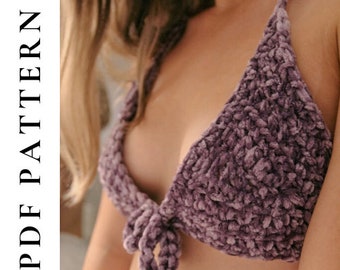 CROCHET PDF PATTERN - Velvet Bralette & Scrunchie (Instant Download)