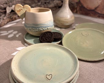 Handgedrehter Keramik Untersetzer – kleiner Teller 15 cm – Snack Teller – Espresso Teller – Keramik Untertasse – Dessert Teller – Handmade