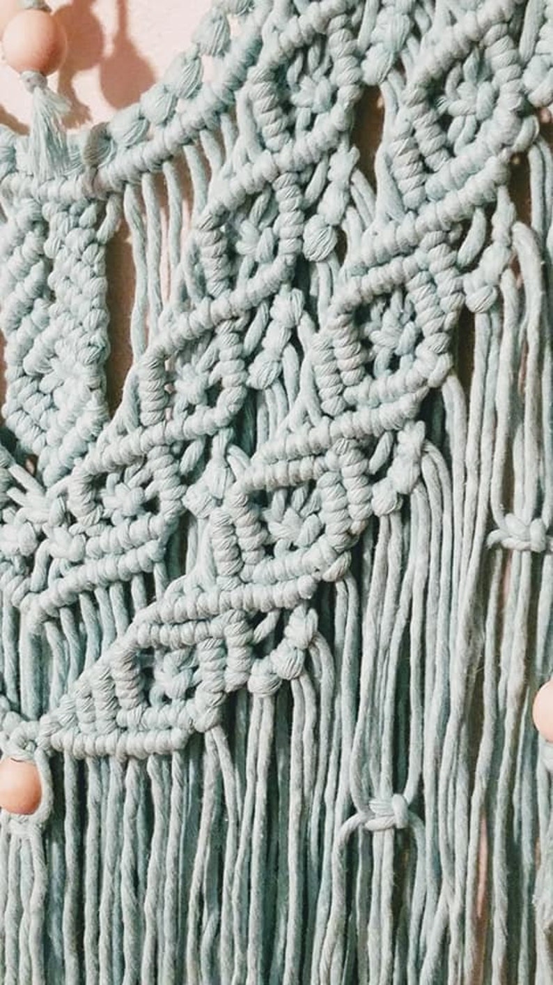 Mint Green Macrame Wall Hanging Etsy