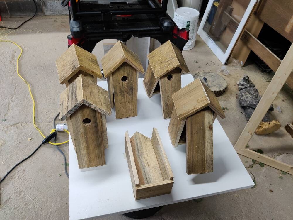 Birdhouse Hideakey post or hanging Handmade Outdoor Etsy