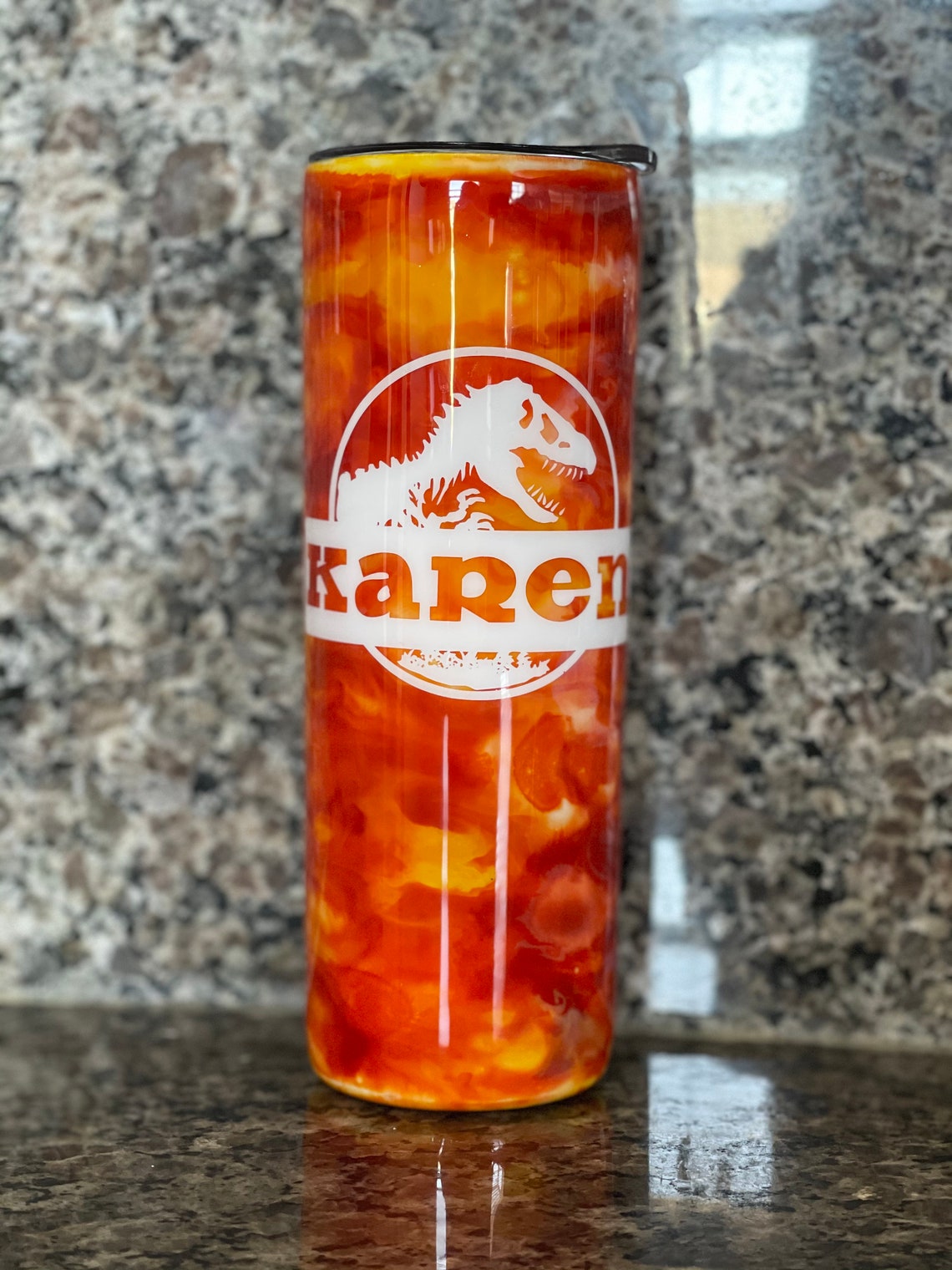 Customized Tumblers Ink Epoxy Orange Tumbler Personalized Etsy New