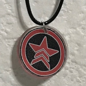 Circle Resin Pendant Necklace - Mass Effect - Renegade Symbol