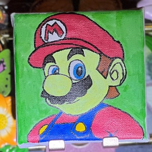 Super Mario Brothers - Mario - Hand Drawn and Painted Canvas