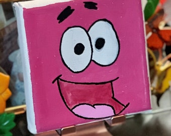 SpongeBob SquarePants - Patrick - Handgetekend en geschilderd canvas