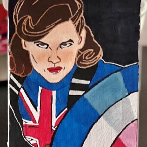 ¿Qué pasaría si? - Captain Carter - Lienzo dibujado a mano y pintado