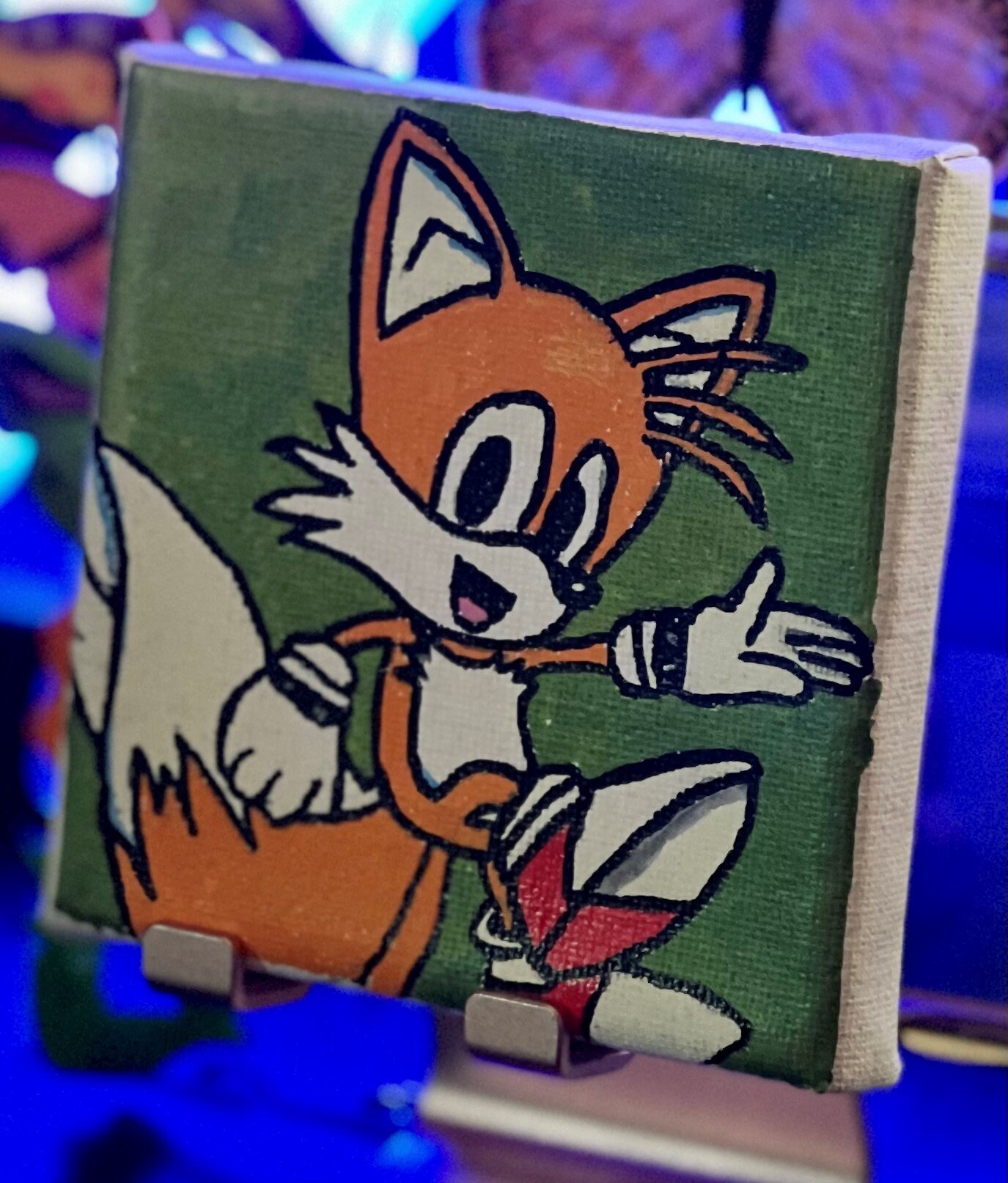 Sonic the Hedgehog Tails Hand Drawn and Painted Canvas - Etsy