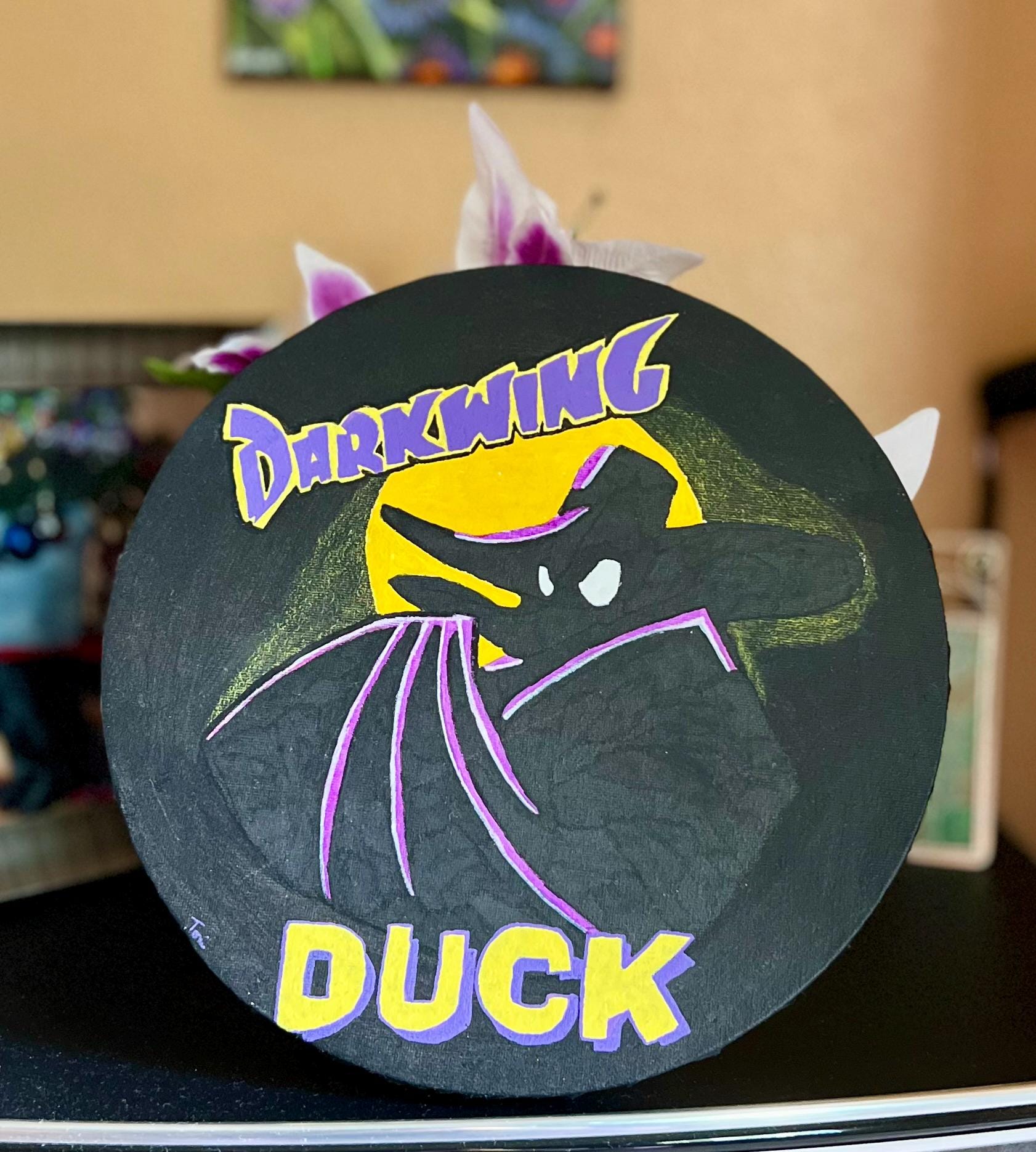 Darkwing Duck Logo - Hand Drawn and Painted Canvas - Etsy Israel