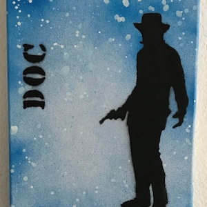 Wynonna Earp - Doc Silhouette - Canvas Spray Paint Art