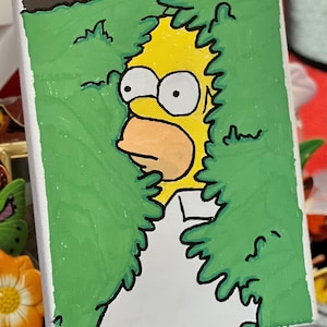 The Simpsons - Homer in the Bush - Hand Drawn and Painted Canvas