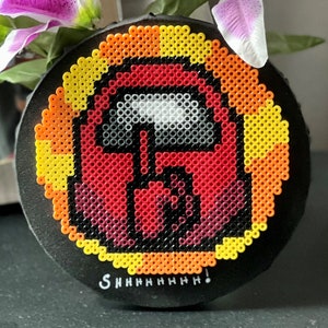 Handmade Perler Canvas Item - Among Us - Imposter