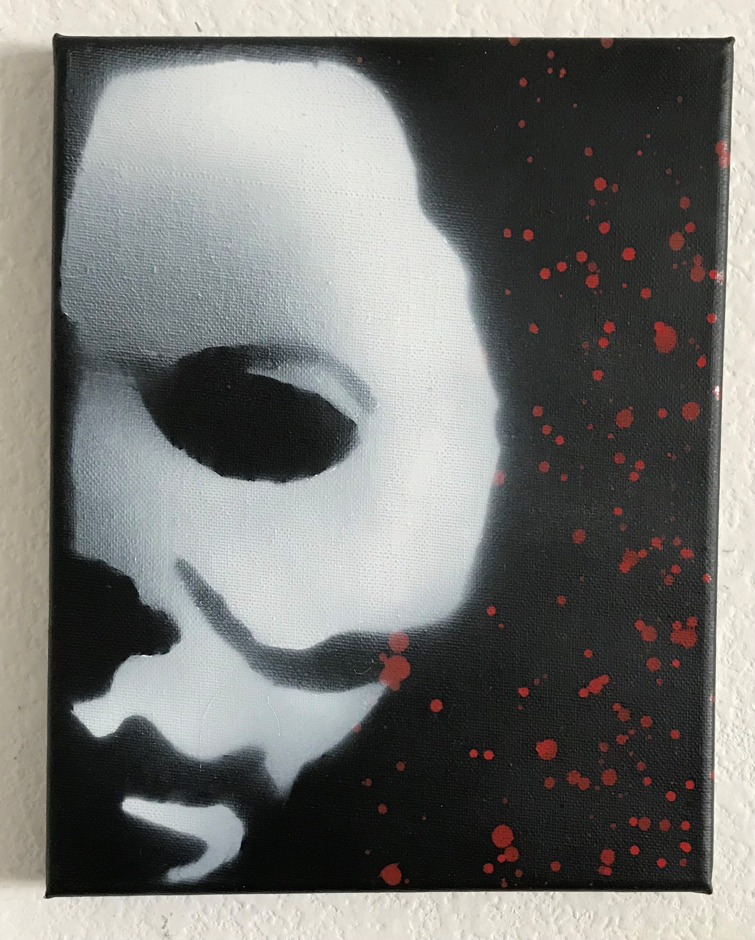 Halloween Michael Myers Canvas Spray Paint Art Etsy