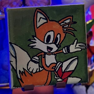 Sonic the Hedgehog - Tails - Hand Drawn and Painted Canvas