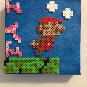 Handmade Perler Canvas Item - Super Mario Brothers - Underwater Scene
