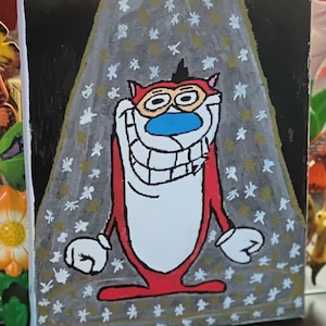 Ren & Stimpy - Stimpy - Hand Drawn and Painted Canvas
