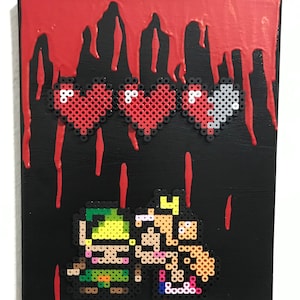Handmade Perler Canvas Item - The Legend of Zelda - My Heart Bleeds Only For You