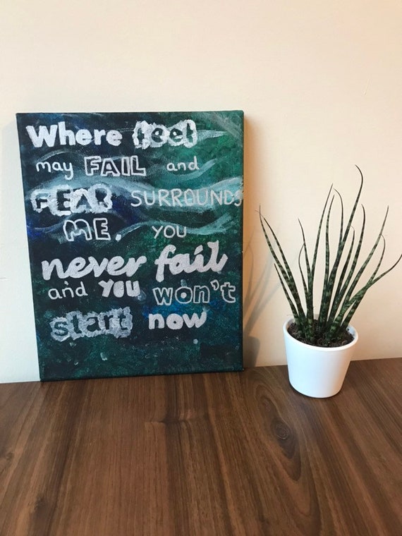 Oceans Lyrics On Canvas Etsy