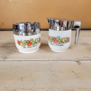 Vintage Spice of Life Cream  Sugar Le Sucrier Pot o Créme