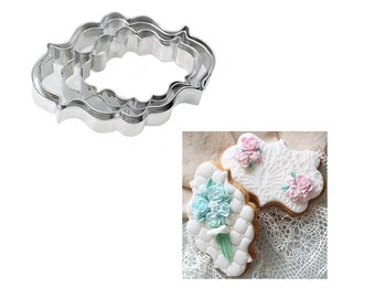 Plaque Frame Fondant Cookie Cutter Set #2, 4 pcs