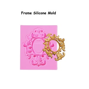 Vintage Frame Silicone Mold, Oval Frame Mold