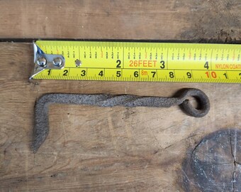 Vintage Rustic Forged Twisted Iron Barn Door Gate Latch Hook