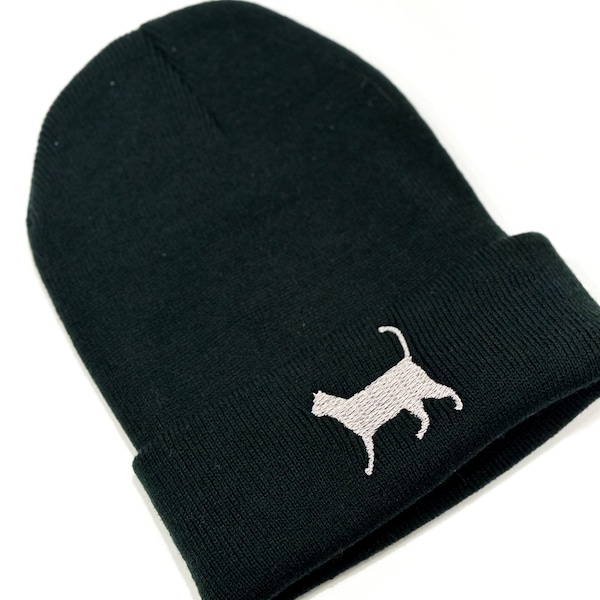 Custom Pet Silhouette Embroidered Beanie