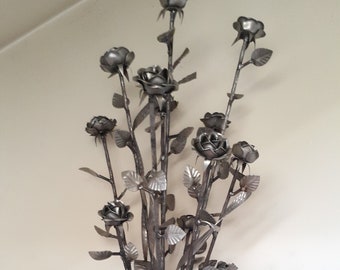 Bouquet Of Roses 16 Roses Craft Work Steel Wall Art Sculpture Roses,Unique Decor On Your Wall,Gift For Mother,Wives,Wedding,MetalArtGallery