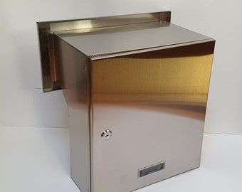 Mailbox To Be Built Into The Wall,INOX Brushed Stainless Steel,Metal Art Gallery, Lock And 3 Keys