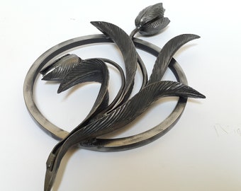 Steel Wall Round Sculpture Tulips Steel Flowers,Large Heavy Rosette,MetalArtsGallery,Steel Wall Decoration,Hand Forged Flowers,Craft Work